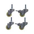 Castor set 2 with & 2 without brake ø 40mm with thread bolt housing chrome-plated steel