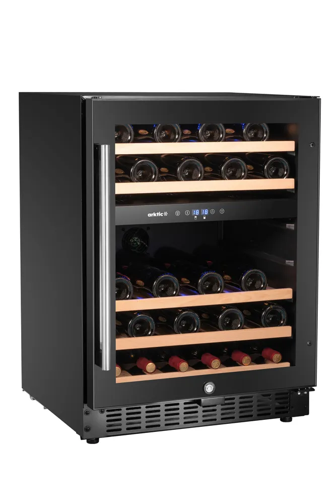 Vis Wine cooler, 2-zone, 46 bottles, Arktic, Black, 570x595x(H)820mm, bilde 2