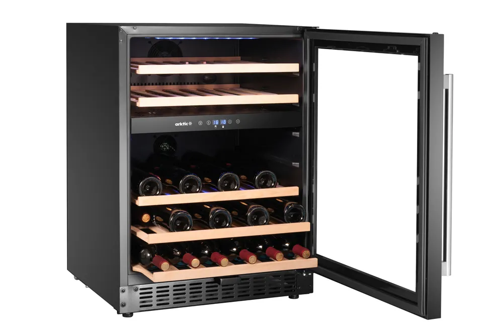Vis Wine cooler, 2-zone, 46 bottles, Arktic, Black, 570x595x(H)820mm, bilde 4