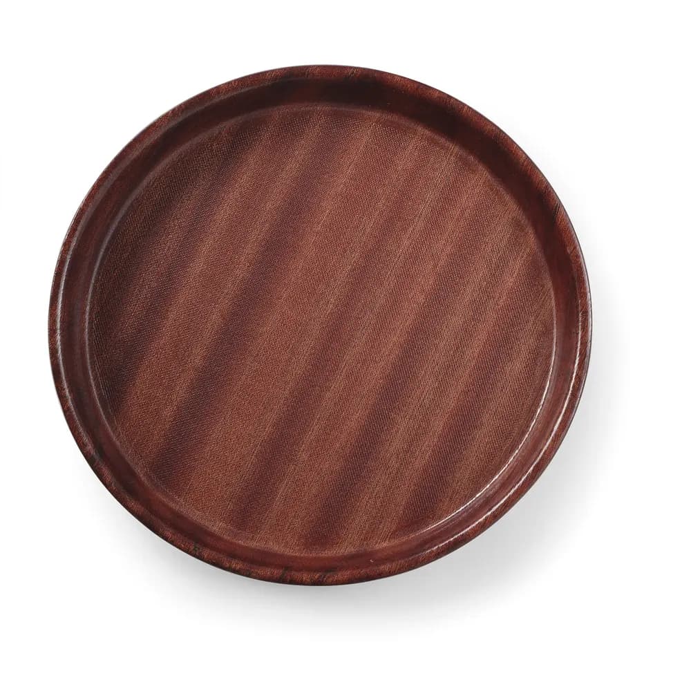 Vis Serving tray, round, non-slip, high rim, laminated, AmerBox, Mahogany, ⌀420x(H)30mm, bilde 4