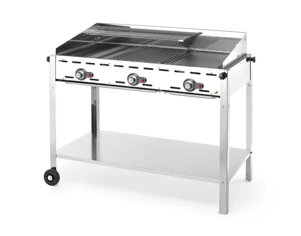 Vis Green Fire with 3 burners, HENDI, Profi Line, Equipped with a lower shelf and wheels., 17,4kW, 1078x612x(H)825mm, bilde 2