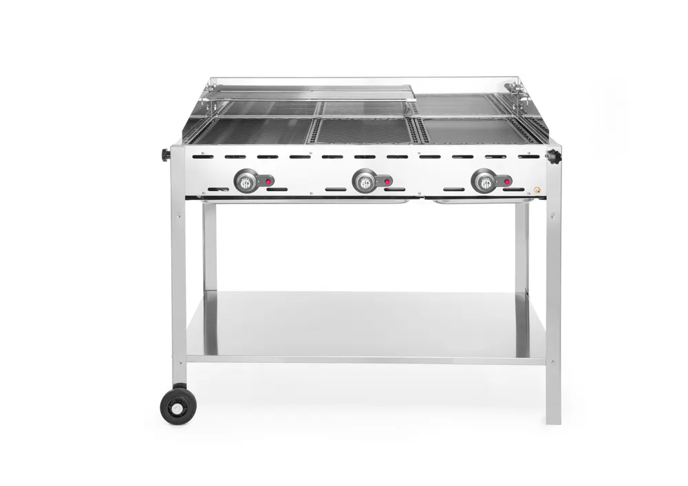 Green Fire with 3 burners, HENDI, Profi Line, Equipped with a lower shelf and wheels., 17,4kW, 1078x612x(H)825mm