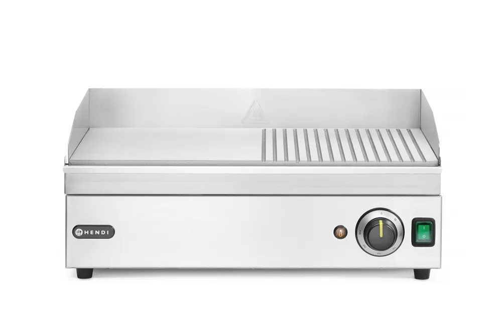 Griddle half ribbed, HENDI, Kitchen Line, 230V/2400W, 527x404x(H)233mm