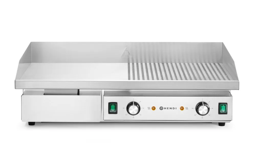 Griddle, half flat, half ribbed, HENDI, Budget Line, 400V/4400W, 720x460x(H)241mm