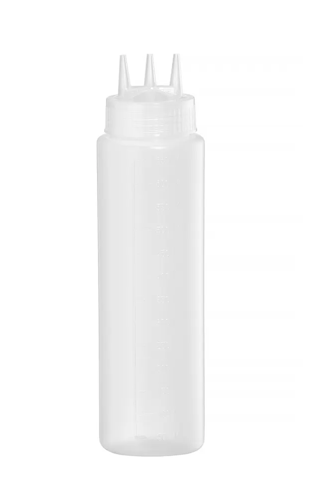 Bottle for sauce warmer, HENDI, Triple-nozzle, 0,65L, Transparent, ⌀68x(H)247mm