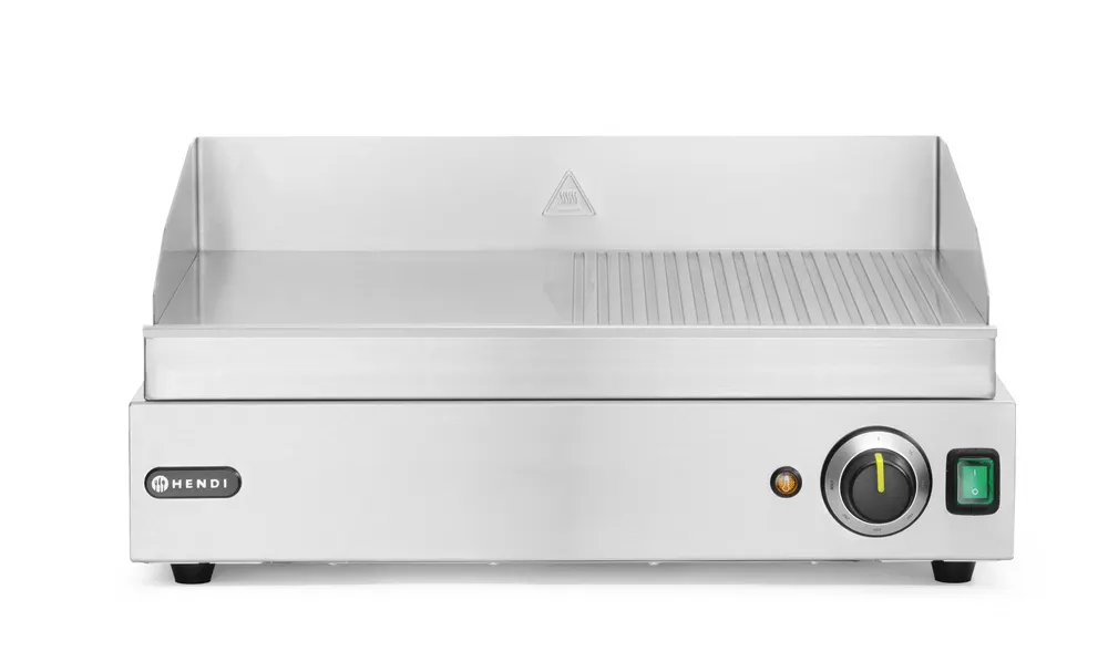 Griddle half ribbed, HENDI, Profi Line, 230V/2400W, 527x404x(H)233mm