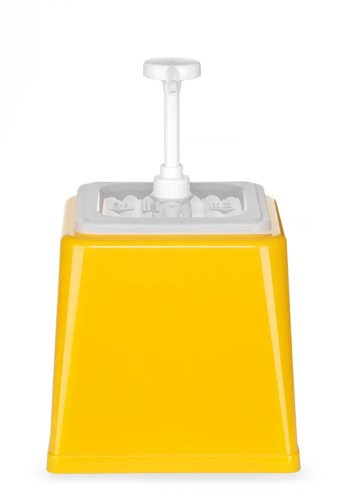 Sauce dispenser with pump, HENDI, 2,5L, Yellow, 230x210x(H)327mm
