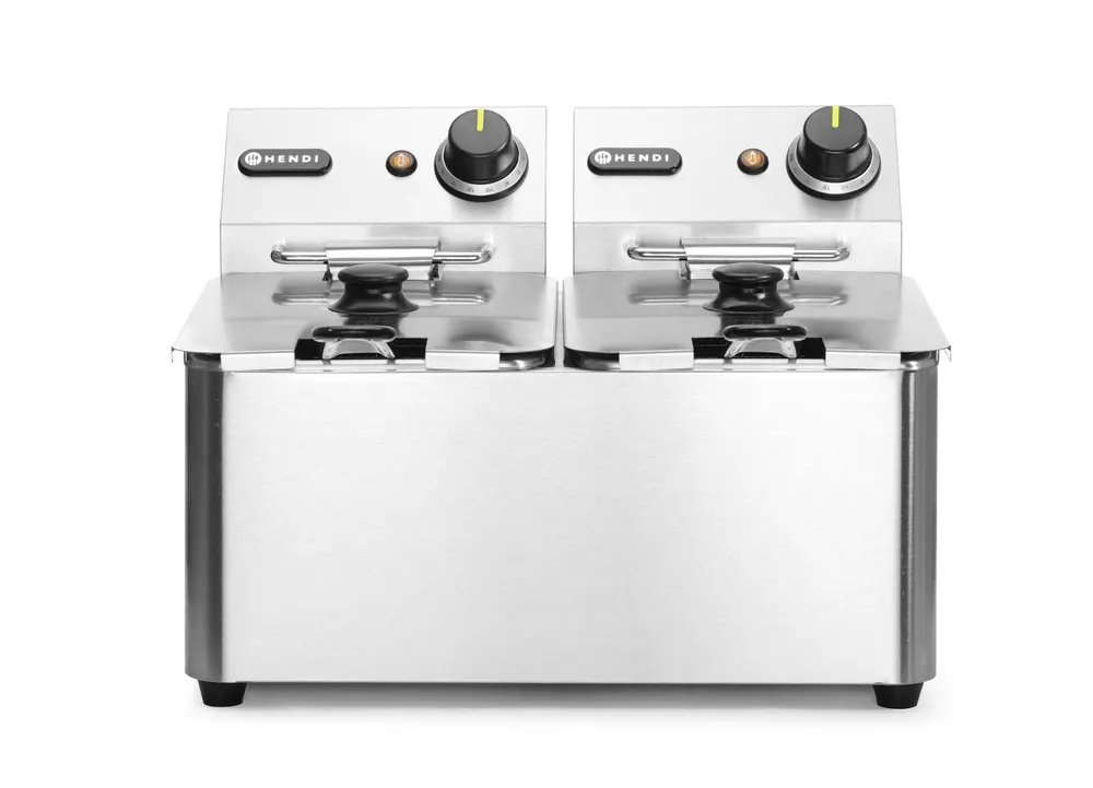 Deep fryer 2x4 L, HENDI, Kitchen Line, 8L, 230V/6000W, 470x380x(H)315mm