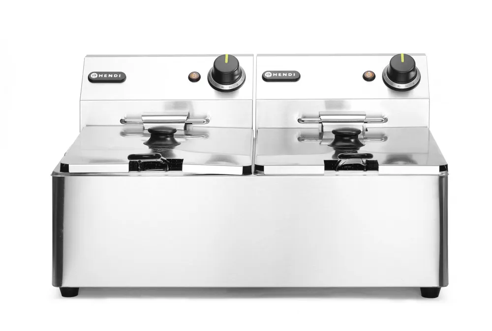 Deep fryer Kitchen Line - 2x 6L, HENDI, Kitchen Line, 12L, 230V/6600W, 550x430x(H)305mm