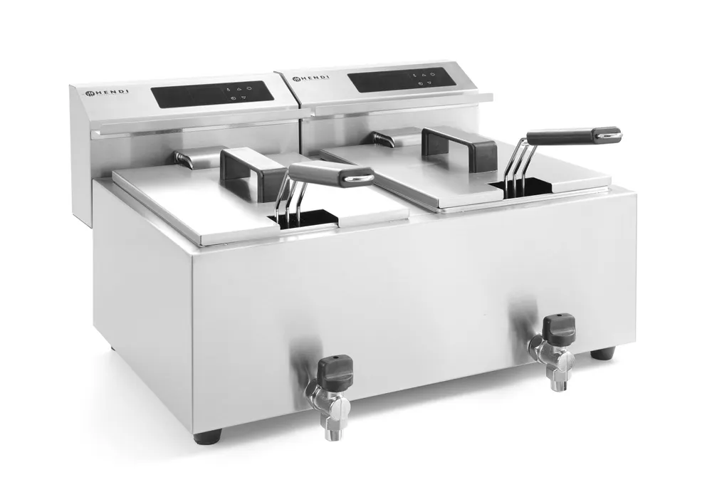 Vis Deep fryer with drain tap digital - 2 x 8 l, HENDI, Profi Line, 16L, 230V/7000W, 605x515x(H)350mm, bilde 2