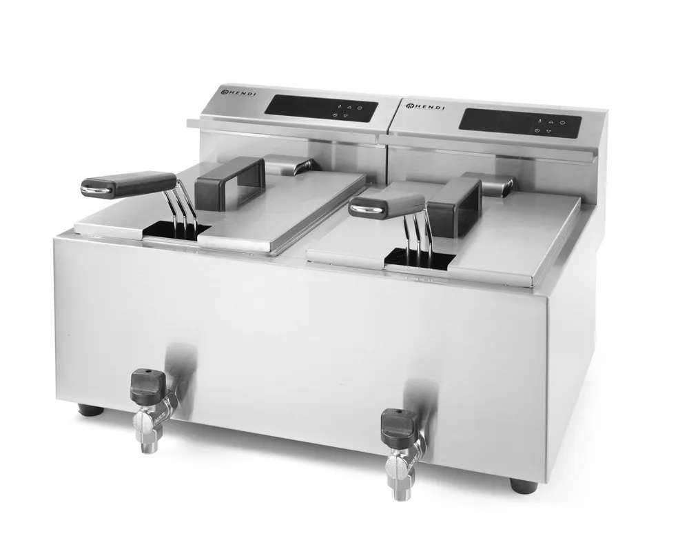 Vis Deep fryer with drain tap digital - 2 x 8 l, HENDI, Profi Line, 16L, 230V/7000W, 605x515x(H)350mm, bilde 4