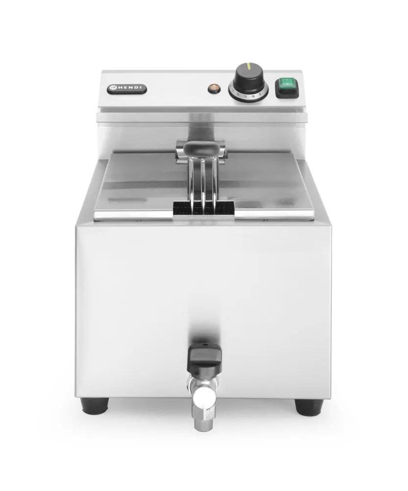 Deep fryer Profi Line with drain tap, 8 l, HENDI, Profi Line, 8L, Light grey, 230V/3500W, 305x515x(H)354mm
