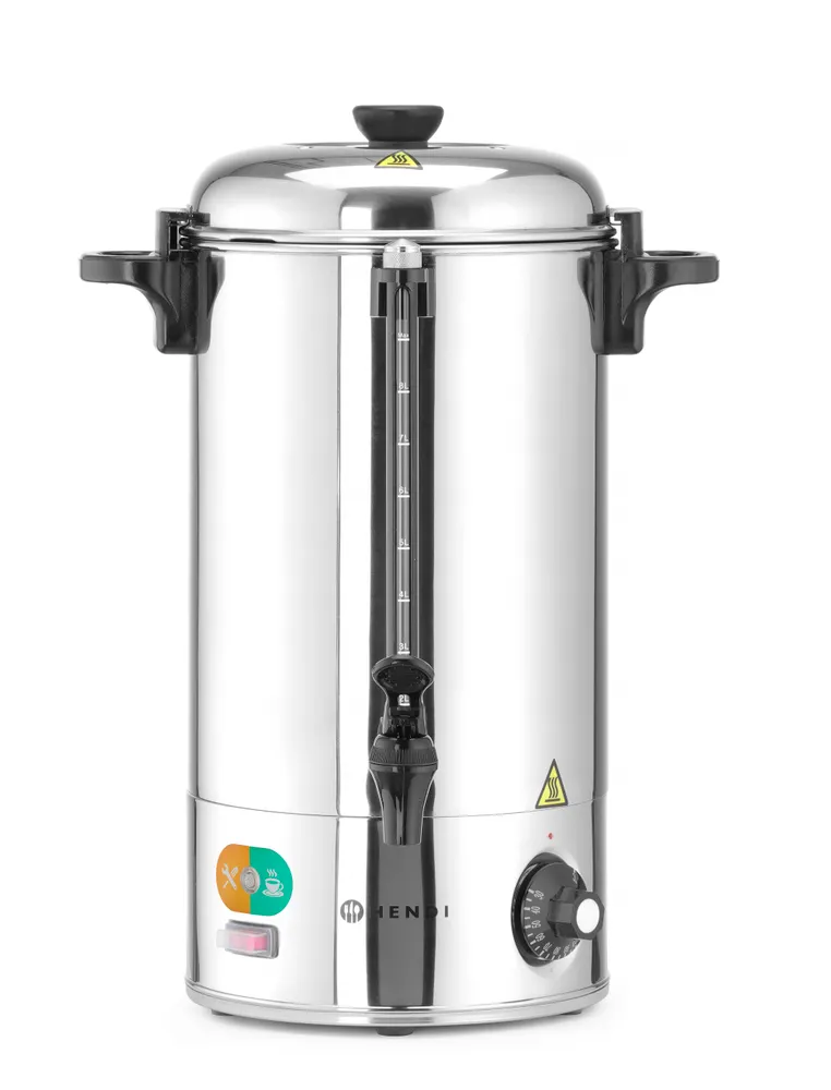 Hot drinks boiler, HENDI, 9L, Silver, 230V/2200W, 340x227x(H)468mm