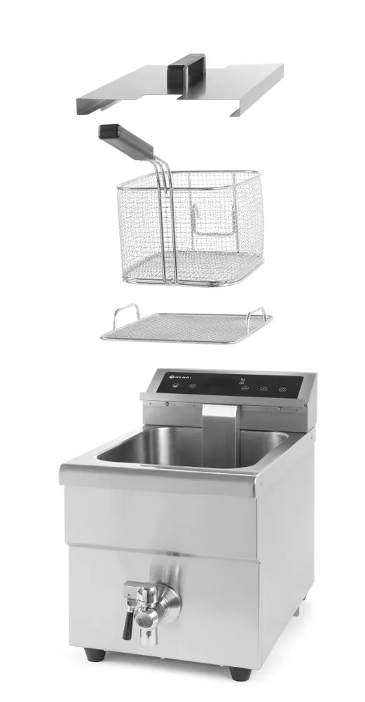 Vis Induction deep fryer with drain tap, 8 l, HENDI, 8L, Light grey, 230V/3500W, 288x619x(H)408mm, bilde 3