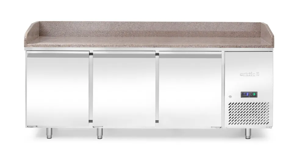Pizza cooling table with granite worktop, 3 doors, Arktic, 375L, Granite, 230V/400W, 800x2010x(H)875mm