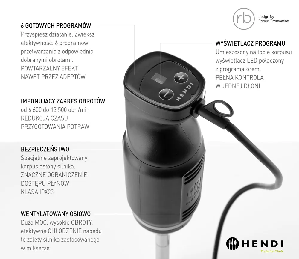 Vis Stick blender HENDI BLEND, HENDI, designed by Robert Bronwasser, 230V/250W, ⌀71x(H)450mm, bilde 5
