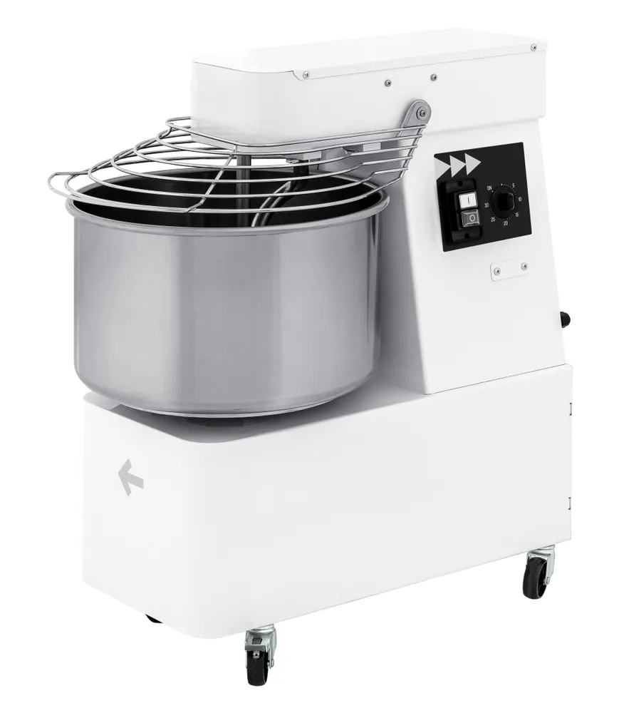 Spiral mixer with fixed head and bowl, 2 speeds, HENDI, Speed 1: 1.1 kW (1.5 HP) Speed 2: 1.3–1.7 kW (1.75 HP), 32L, 400V/1700W, 430x740x(H)820mm