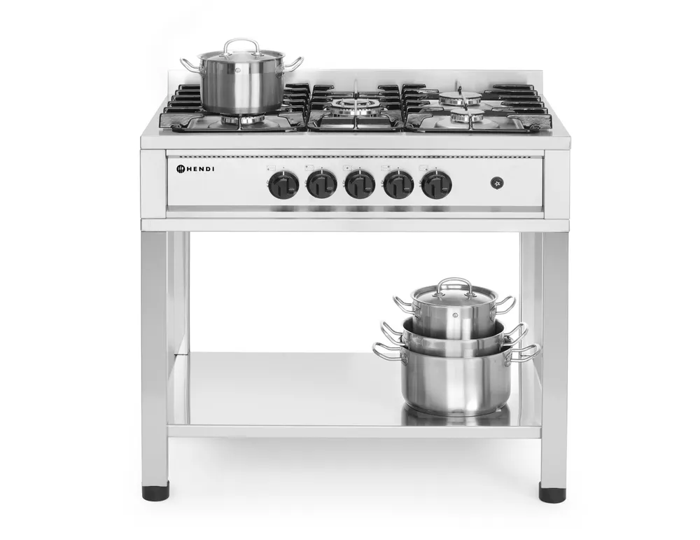 Vis Gas cooker - 5 burners, open frame, HENDI, Kitchen Line, 14,3kW, 900x640x(H)910mm, bilde 3