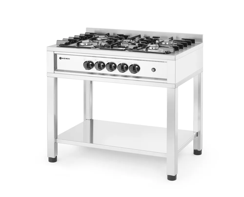 Vis Gas cooker - 5 burners, open frame, HENDI, Kitchen Line, 14,3kW, 900x640x(H)910mm, bilde 2
