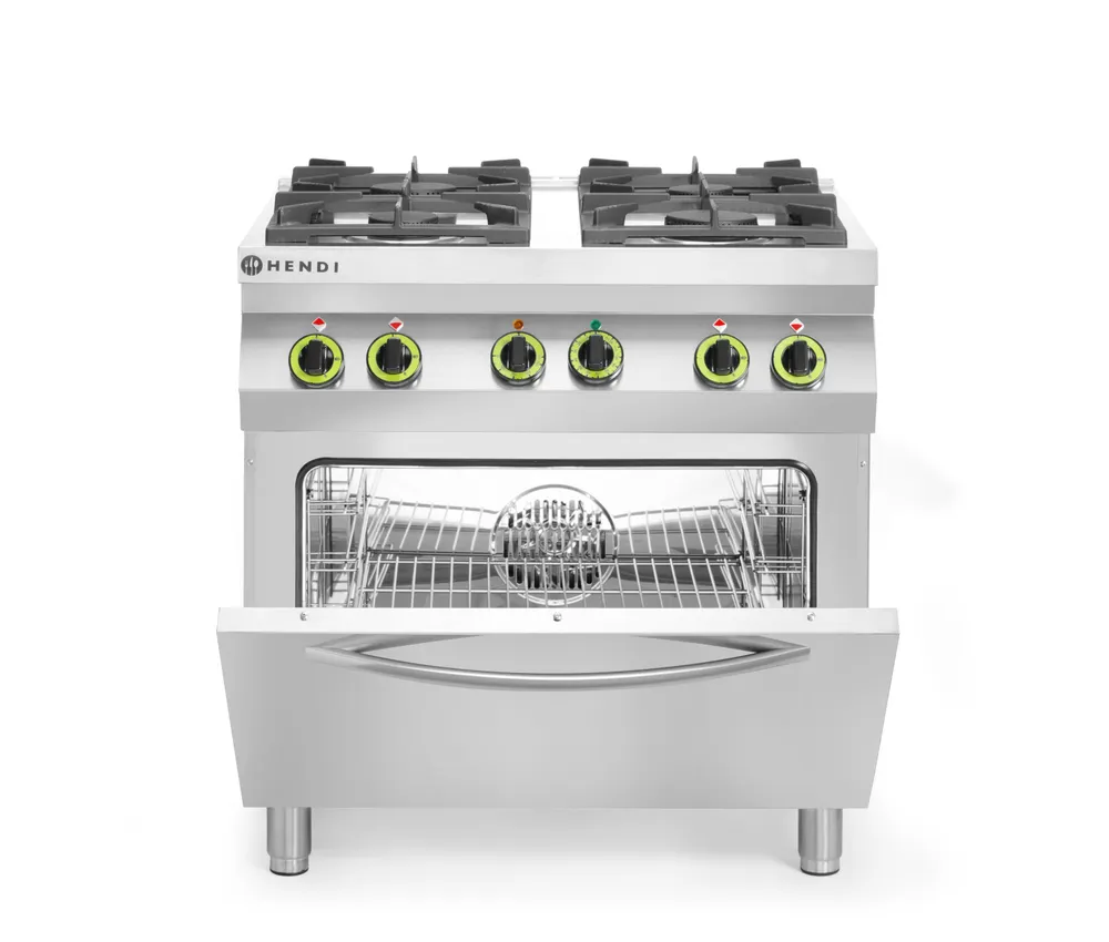Vis Gas cooker 4-burner with convection oven GN 1/1, HENDI, Kitchen Line, 230V/3000W, 19kW, 800x722x(H)900mm, bilde 3