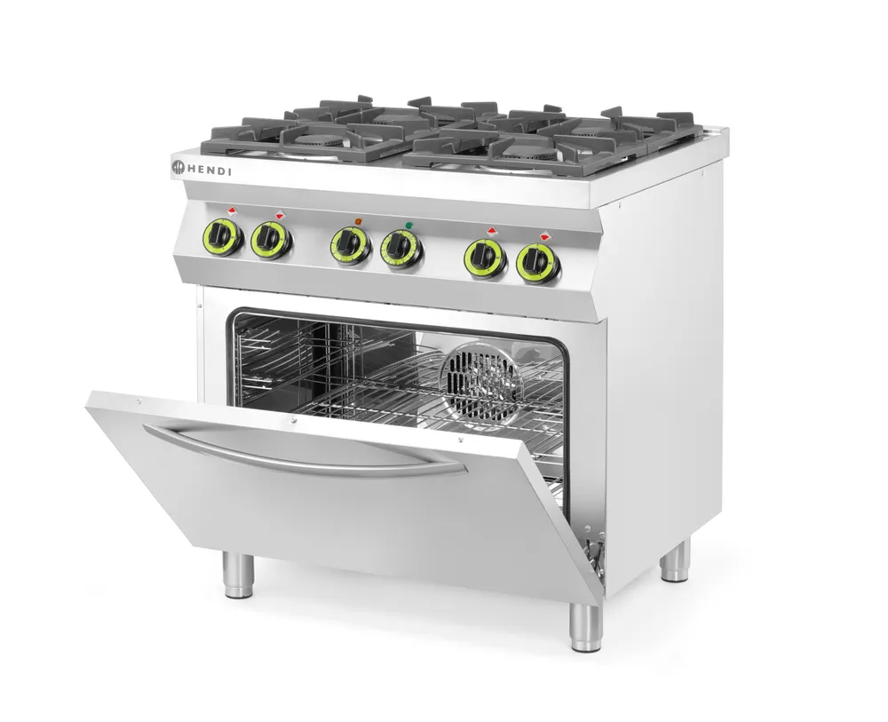 Vis Gas cooker 4-burner with convection oven GN 1/1, HENDI, Kitchen Line, 230V/3000W, 19kW, 800x722x(H)900mm, bilde 4
