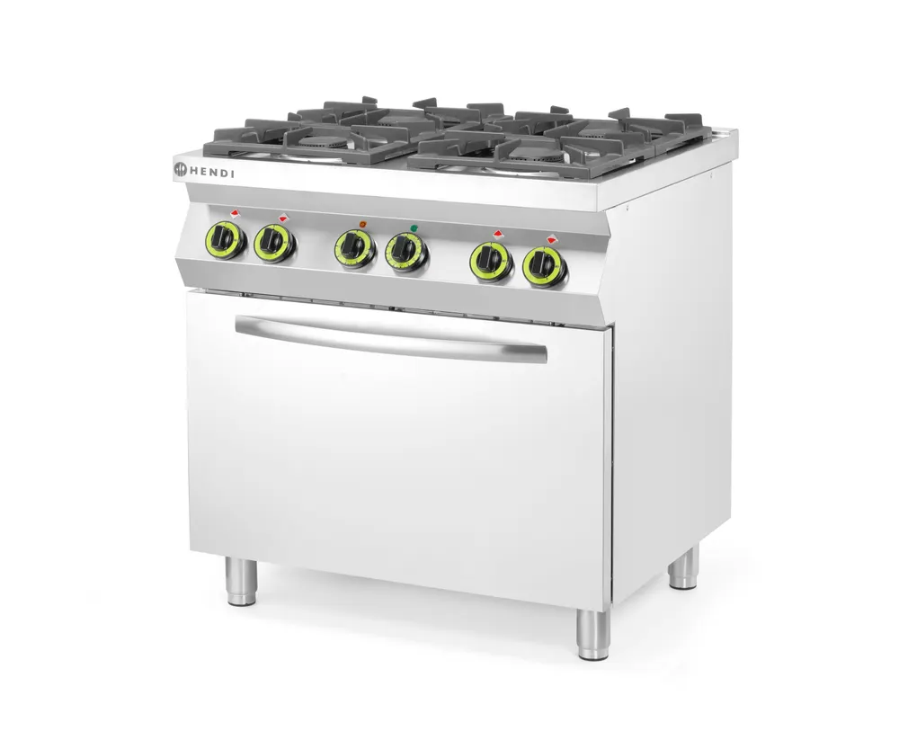 Vis Gas cooker 4-burner with convection oven GN 1/1, HENDI, Kitchen Line, 230V/3000W, 19kW, 800x722x(H)900mm, bilde 2