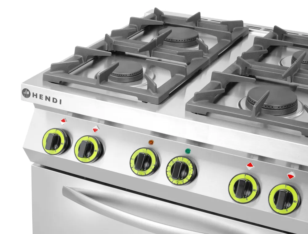 Vis Gas cooker 4-burner with convection oven GN 1/1, HENDI, Kitchen Line, 230V/3000W, 19kW, 800x722x(H)900mm, bilde 5