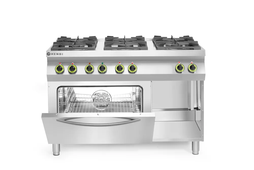 Vis Gas cooker Kitchen Line 6-burner with convection oven GN 1/1, HENDI, Kitchen Line, 230V/3000W, 28,5kW, 1200x722x(H)900mm, bilde 2