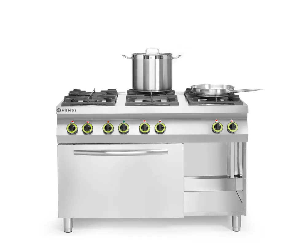 Vis Gas cooker Kitchen Line 6-burner with convection oven GN 1/1, HENDI, Kitchen Line, 230V/3000W, 28,5kW, 1200x722x(H)900mm, bilde 4