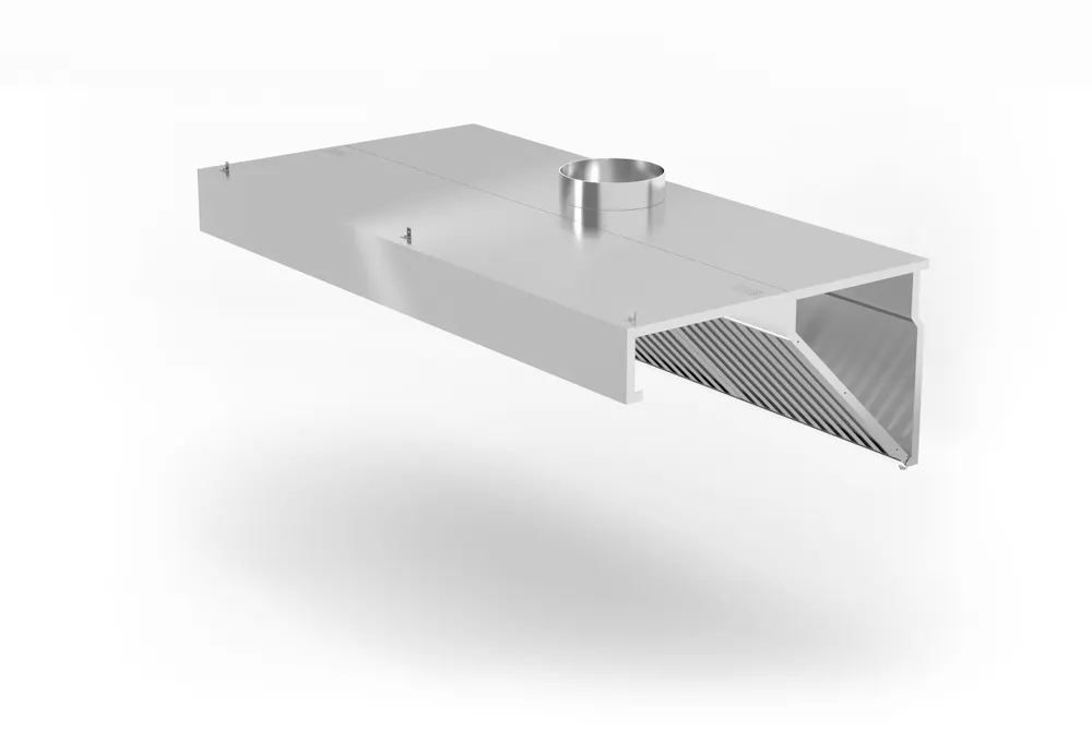 Wall-mounted extractor hood, angled, HENDI, Profi Line, with LED lighting, 1200x700x(H)450mm