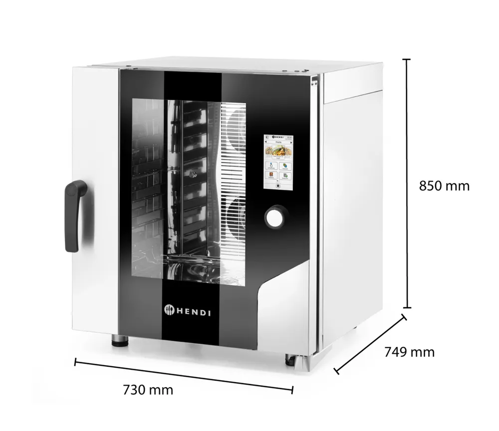 Vis Convection steam oven – Touch 7 x GN 1/1, electric, with direct steam and a touch screen controlled, HENDI, 400V/11400W, 730x784x(H)850mm, bilde 2
