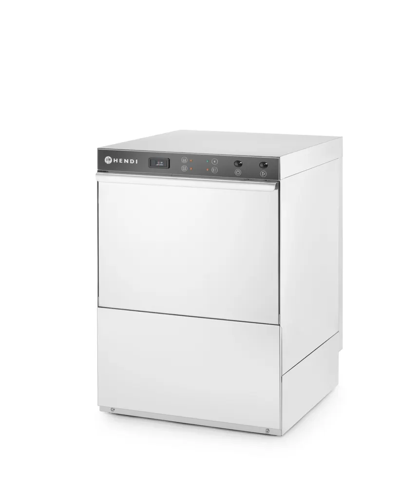 Dishwasher 50x50 - electromechanical control, HENDI, Budget Line, with drain and detergent pump, 400V/6600W, 570x600x(H)830mm