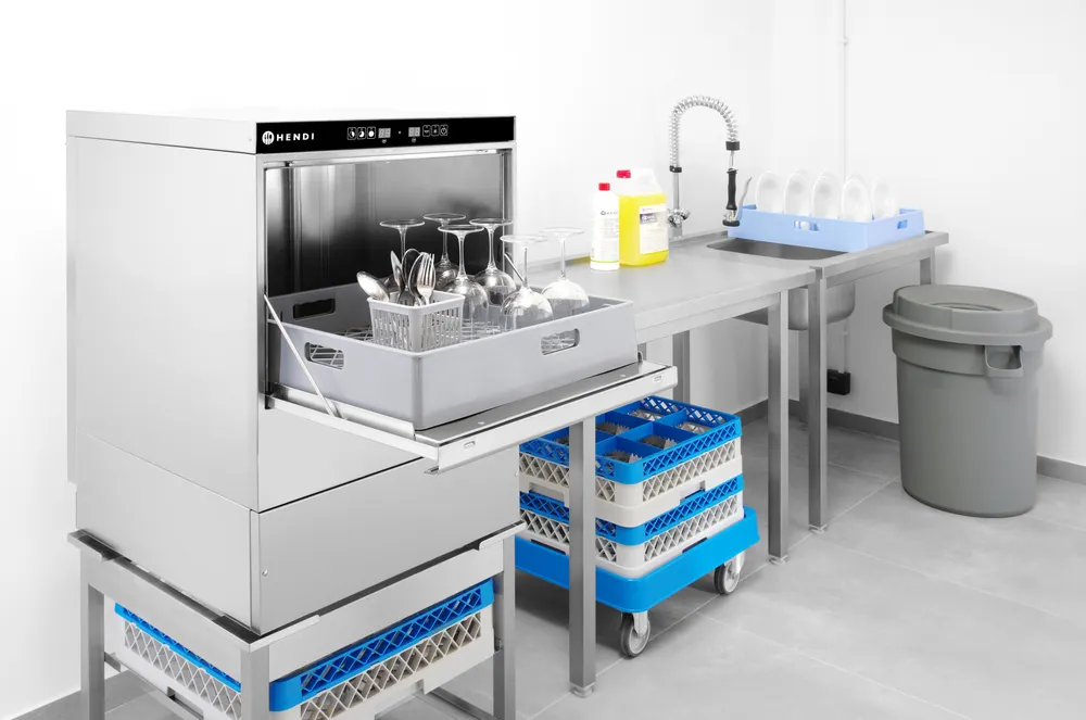 Vis Glasswasher 40x40 - electronic control, HENDI, Kitchen Line, 230V/2800W, 470x510x(H)710mm, bilde 3