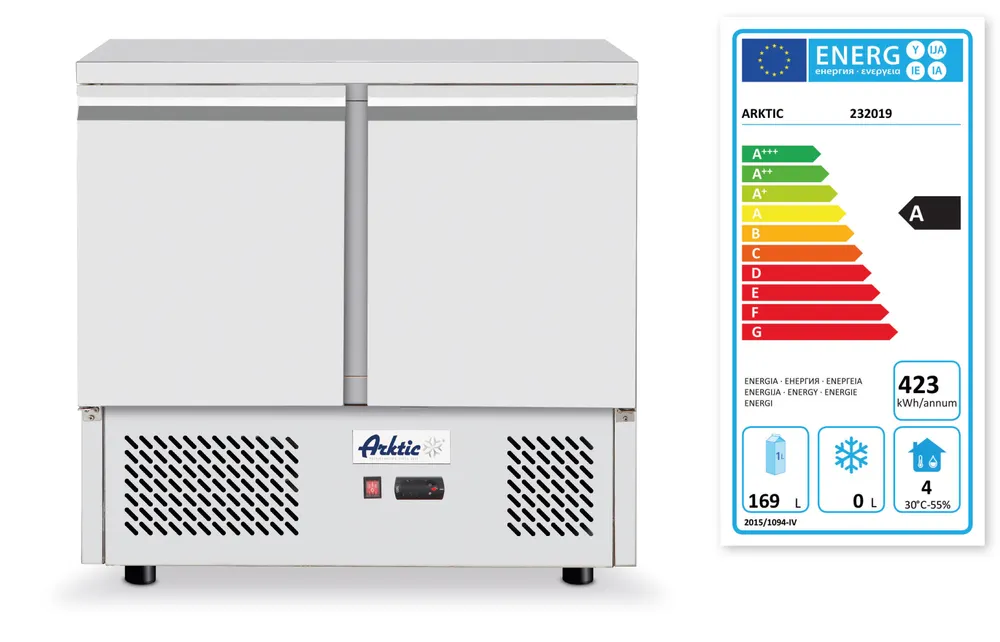 Vis Refrigerated counter, 2 doors, Arktic, Without backsplash, 169L, 230V/220W, 700x900x(H)890mm, bilde 3