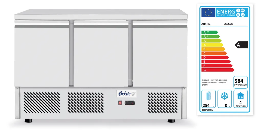 Vis Pizza cooling counter, 3 doors, Arktic, 254L, 230V/400W, 700x1400x(H)943mm, bilde 6