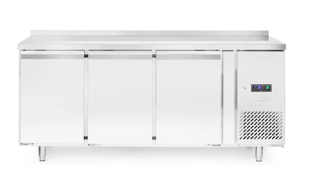 Refrigerated counter, 3 doors, Arktic, Profi Line, With backsplash, 334L, 230V/400W, 700x1795x(H)839mm