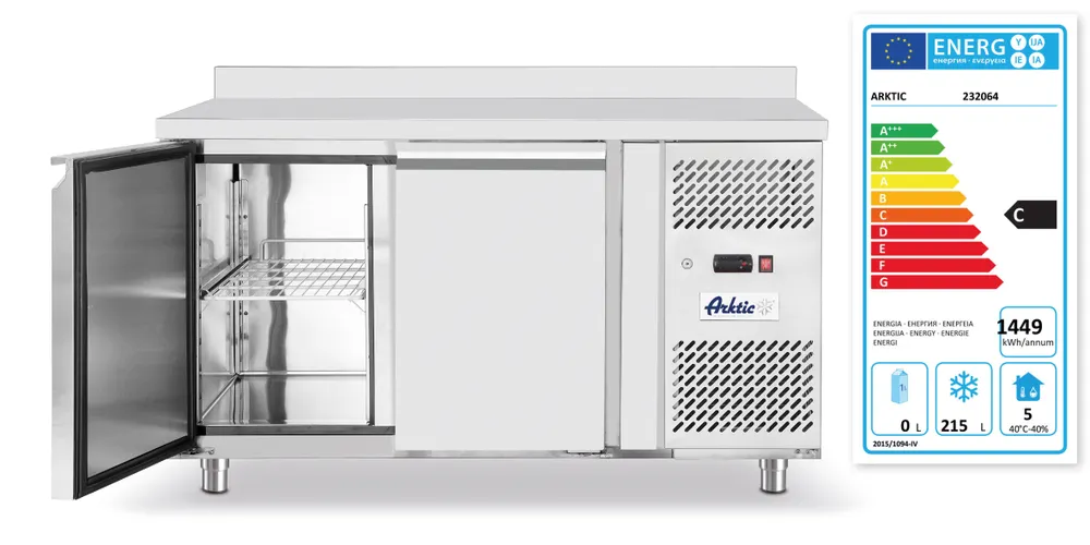 Vis Freezer counter, 2 doors, Arktic, Profi Line, With backsplash, 215L, 230V/600W, 700x1360x(H)839mm, bilde 3