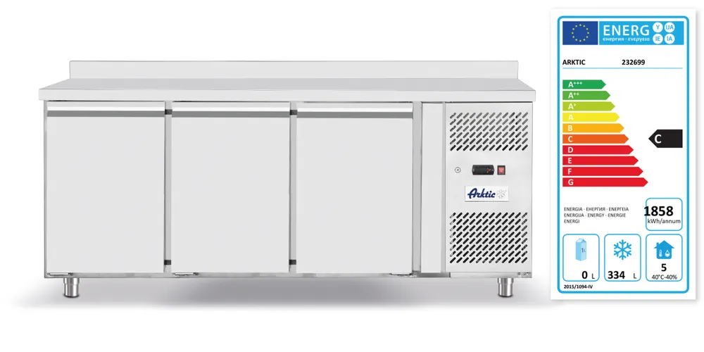 Vis Freezer counter, 3 doors, Arktic, Profi Line, Without backsplash, 334L, 230V/600W, 700x1795x(H)839mm, bilde 3