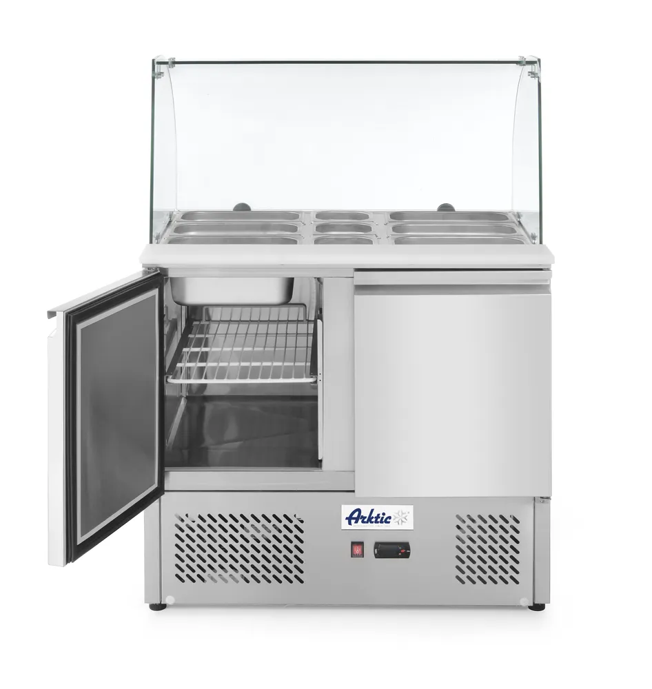 Two door salad counter with glass display 300L, Arktic, 169L, 230V/310W, 700x900x(H)1300mm