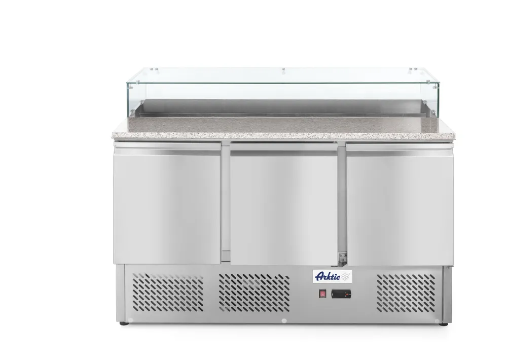 Three door pizza counter 380L, Arktic, 254L, 230V/310W, 700x1365x(H)1120mm