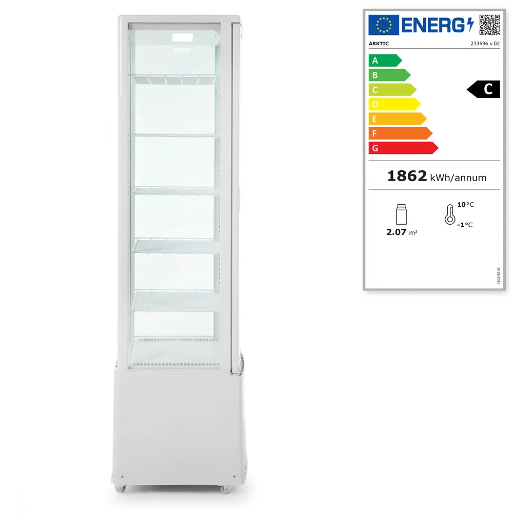 Refrigerated display cabinet, 270 l, Arktic, White, 230V/290W, 520x550x(H)1870mm