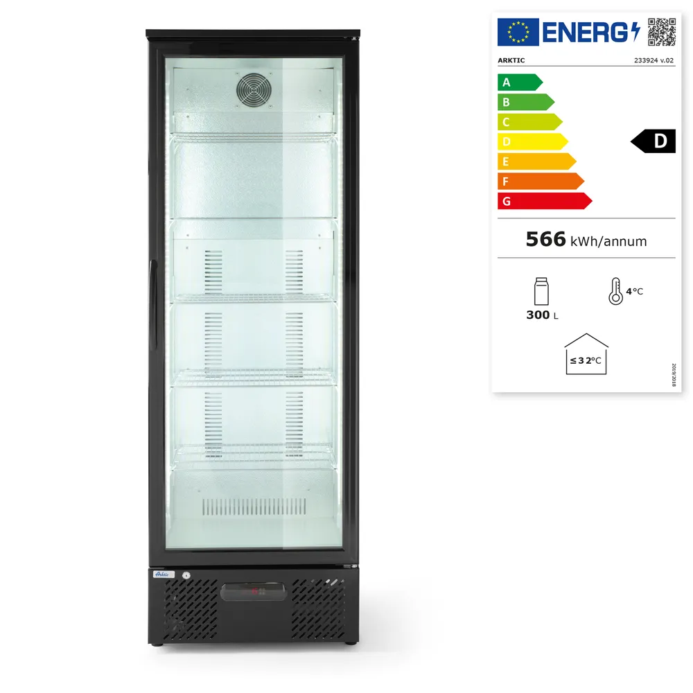 Vis Back bar refrigerator single-door, Arktic, 300L, Black, 230V/195W, 528x600x(H)1820mm, bilde 2