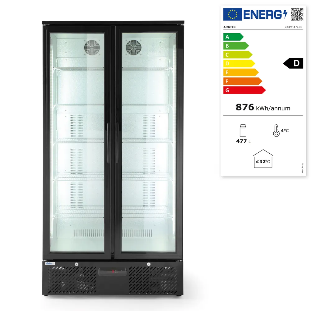 Vis Back bar refrigerator double-door, Arktic, 384L, Black, 230V/365W, 940x635x(H)1983mm, bilde 6