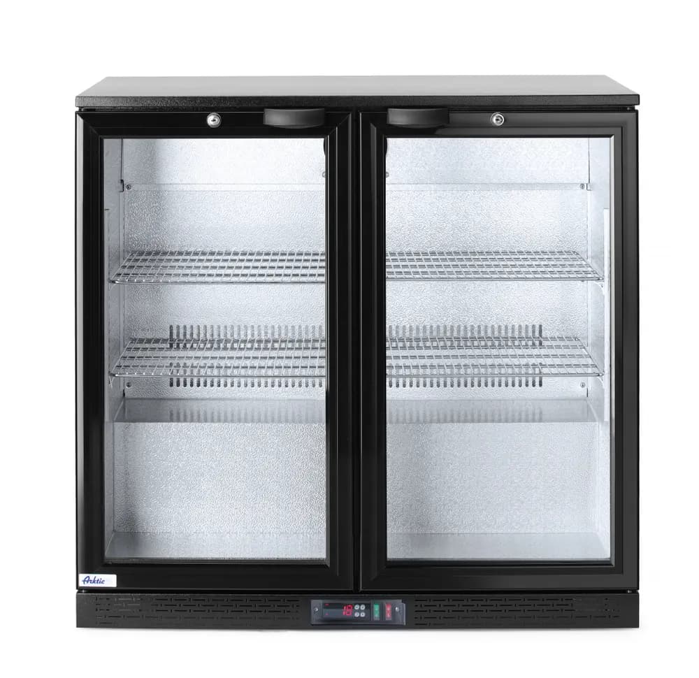 Back bar refrigerator double-door, Arktic, 158L, Black, 230V/160W, 900x530x(H)865mm
