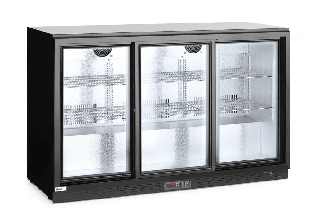 Vis Back bar refrigerator with triple sliding doors, Arktic, 254L, Black, 230V/160W, 1350x520x(H)865mm, bilde 3