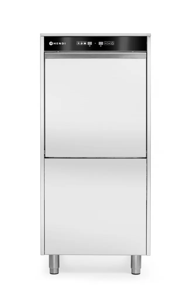 50x60 dishwasher for trays and pots – electronically controlled, with detergent dosing system and drain pump, HENDI, Kitchen Line, 400V/7100W, 595x777x(H)1335mm