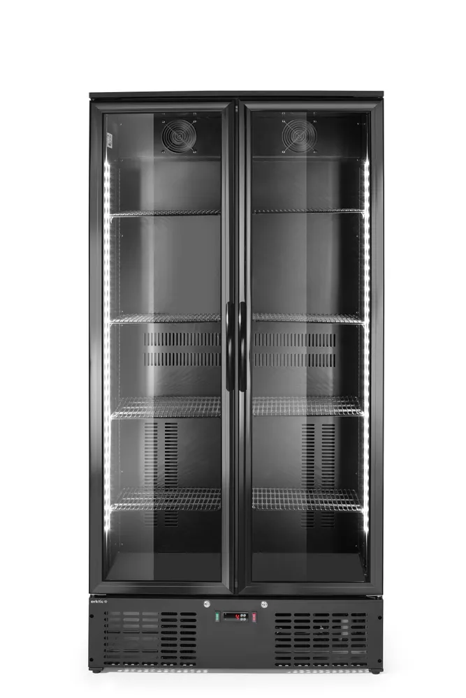 Back bar refrigerator double-door, Arktic, 477L, Black, 230V/365W, 530x900x(H)1820mm