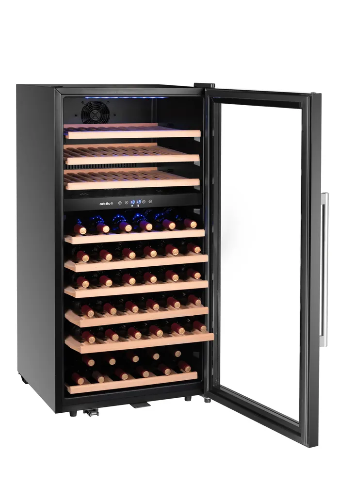 Vis Wine cooler, 2-zone, 91 bottles, Arktic, Black, 569x595x(H)1215mm, bilde 4