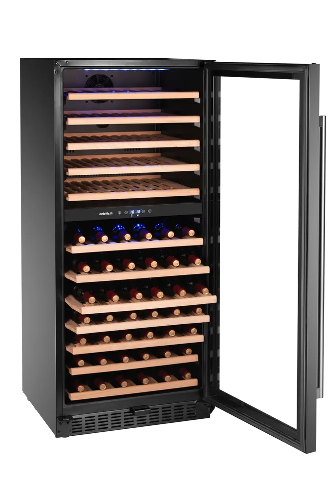 Vis Wine cooler, 2-zone, 124 bottles, Arktic, Black, 569x595x(H)1397mm, bilde 3