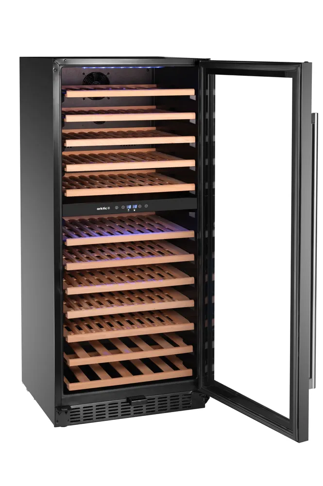 Vis Wine cooler, 2-zone, 124 bottles, Arktic, Black, 569x595x(H)1397mm, bilde 4